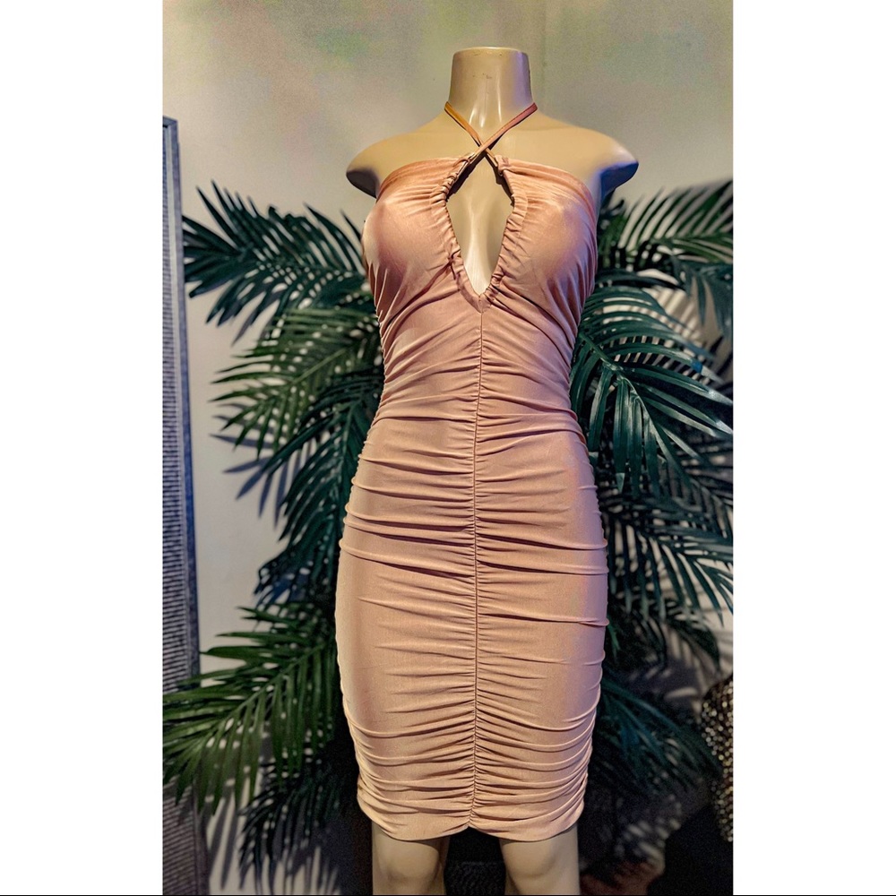 Cross halter dress